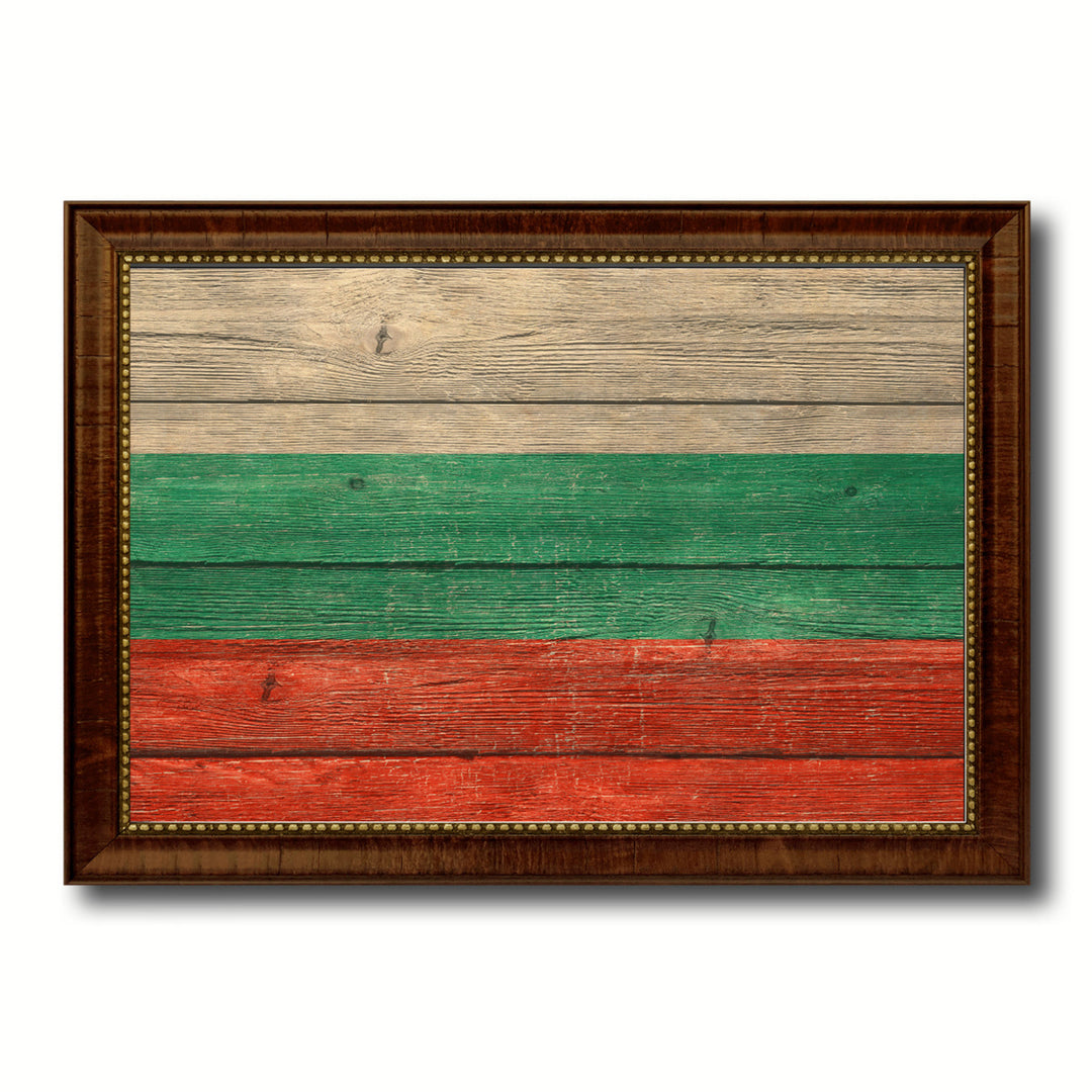 Bulgaria Country Flag Texture Canvas Print with Custom Frame  Gift Ideas Wall Decoration Image 1