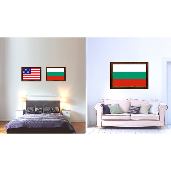 Bulgaria Country Flag Canvas Print with Picture Frame  Gifts Wall Image 2