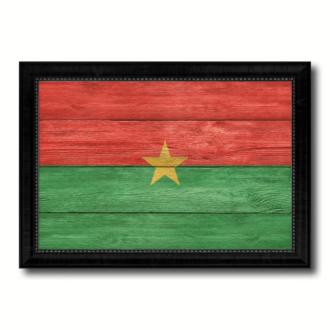 Burkina Faso Country Flag Texture Canvas Print with Picture Frame  Wall Art Gift Ideas Image 1