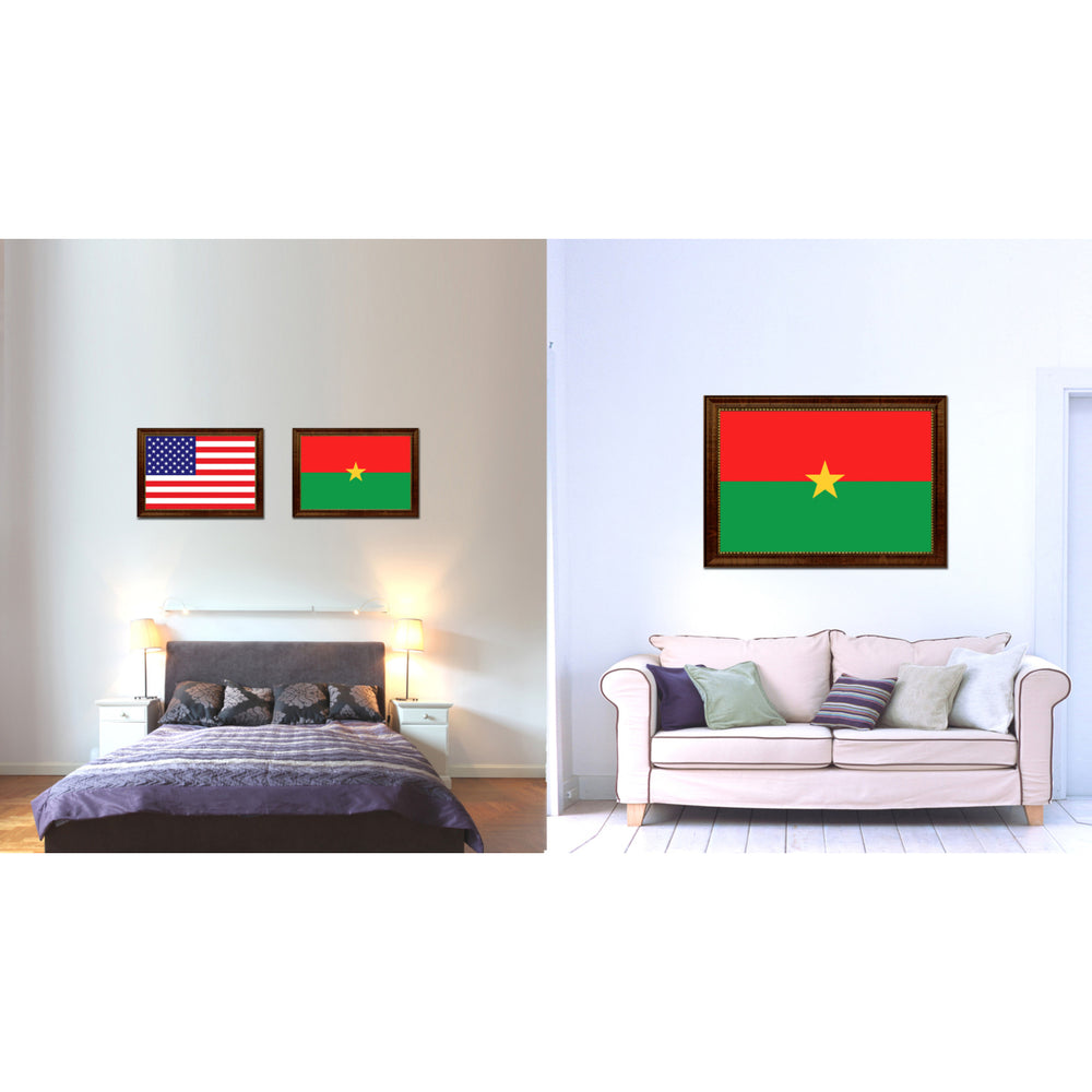 Burkina Faso Country Flag Canvas Print with Picture Frame  Gifts Wall Image 2