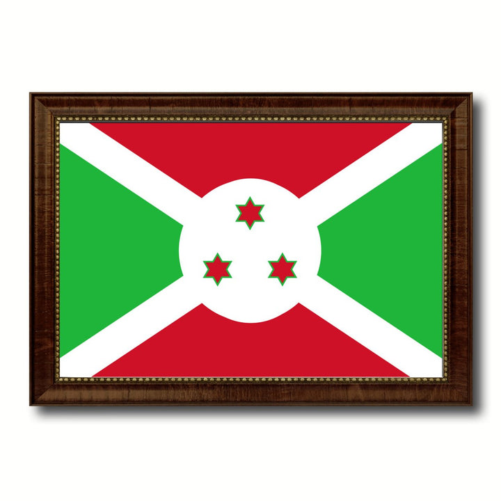 Burundi Country Flag Canvas Print with Picture Frame  Gifts Wall Image 1