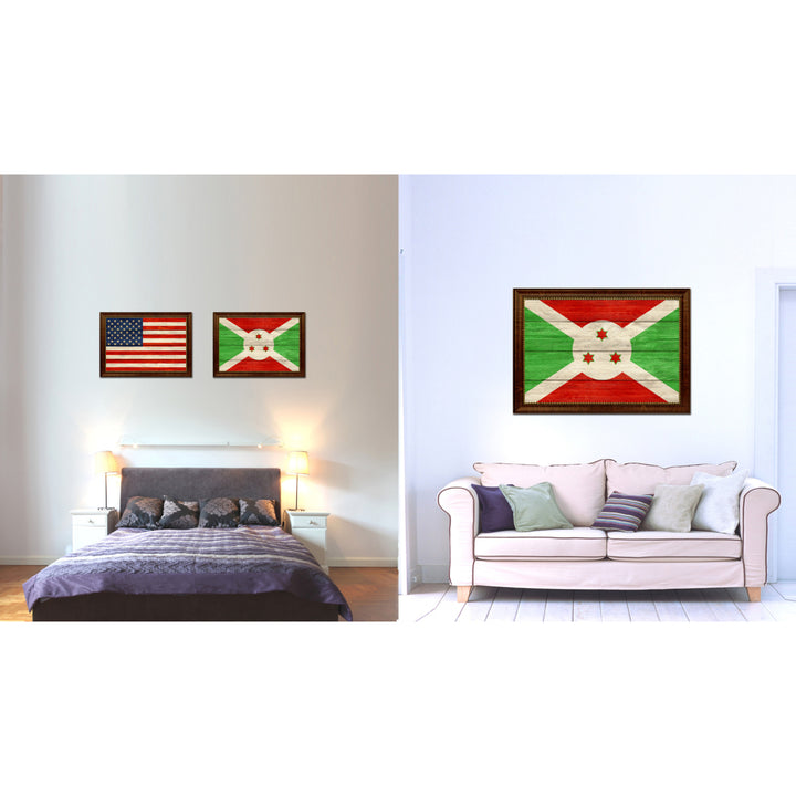 Burundi Country Flag Texture Canvas Print with Custom Frame  Gift Ideas Wall Decoration Image 2