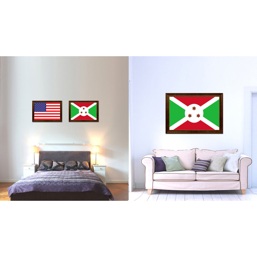 Burundi Country Flag Canvas Print with Picture Frame  Gifts Wall Image 2