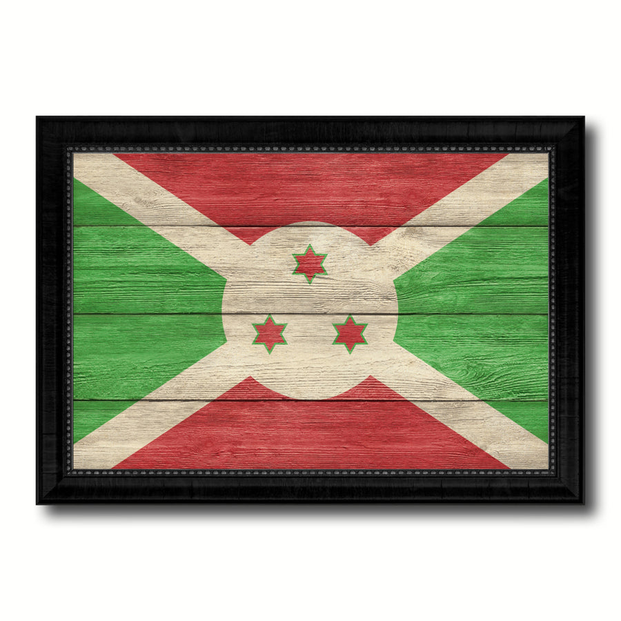 Burundi Country Flag Texture Canvas Print with Picture Frame  Wall Art Gift Ideas Image 1