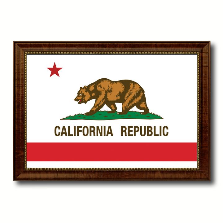 California State Flag Canvas Print with Picture Frame Gift Ideas  Wall Art Decoration Image 1