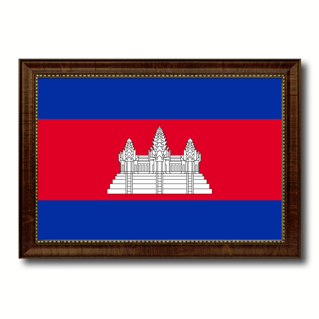 Cambodia Country Flag Canvas Print with Picture Frame  Gifts Wall Image 1