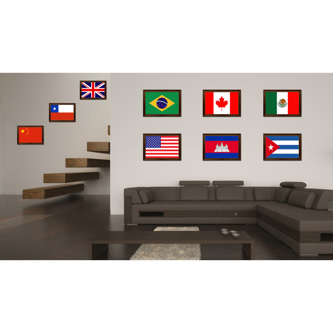 Cambodia Country Flag Canvas Print with Picture Frame  Gifts Wall Image 3