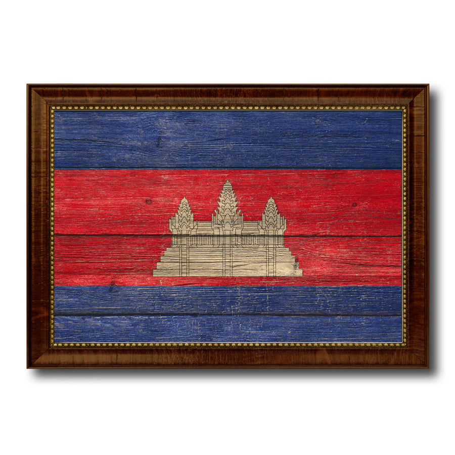 Cambodia Country Flag Texture Canvas Print with Custom Picture Frame  Wall Decoration Art Image 1