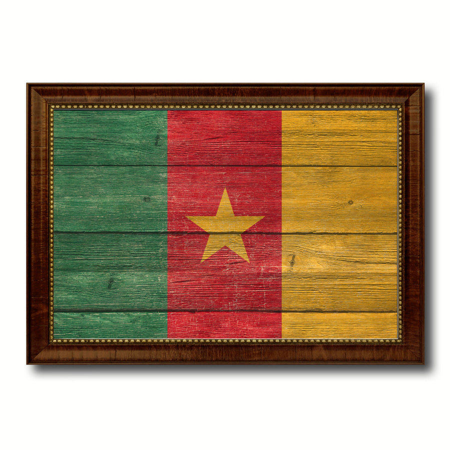 Cameroon Country Flag Texture Canvas Print with Custom Frame  Gift Ideas Wall Decoration Image 1