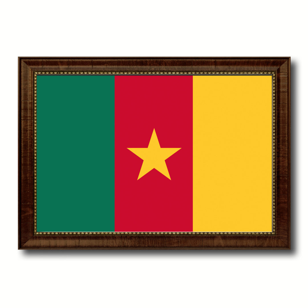 Cameroon Country Flag Canvas Print with Picture Frame  Gifts Wall Image 1