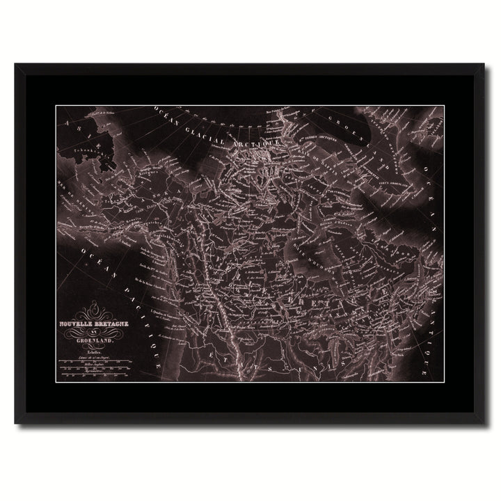 Canada Alaska Vintage Vivid Sepia Map Canvas Print with Picture Frame  Wall Art Decoration Gifts Image 3