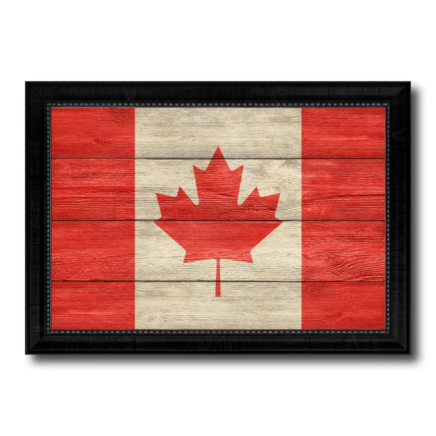 Canada Country Flag Texture Canvas Print with Picture Frame  Wall Art Gift Ideas Image 1