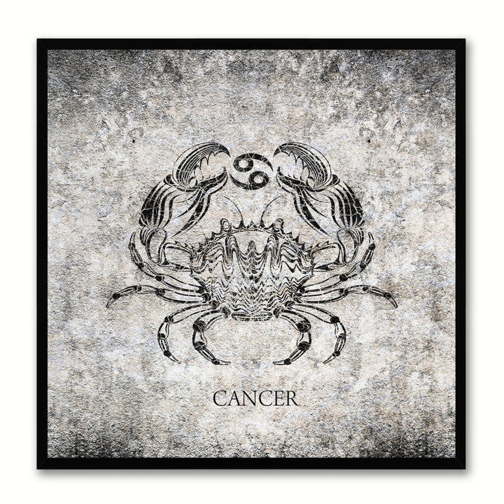 Cancer Horoscope Black Canvas Print with Black Custom Frame Image 1