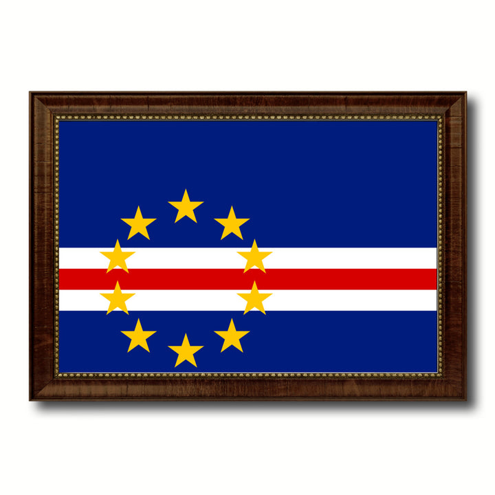 Cape Verde Country Flag Canvas Print with Picture Frame  Gifts Wall Image 1