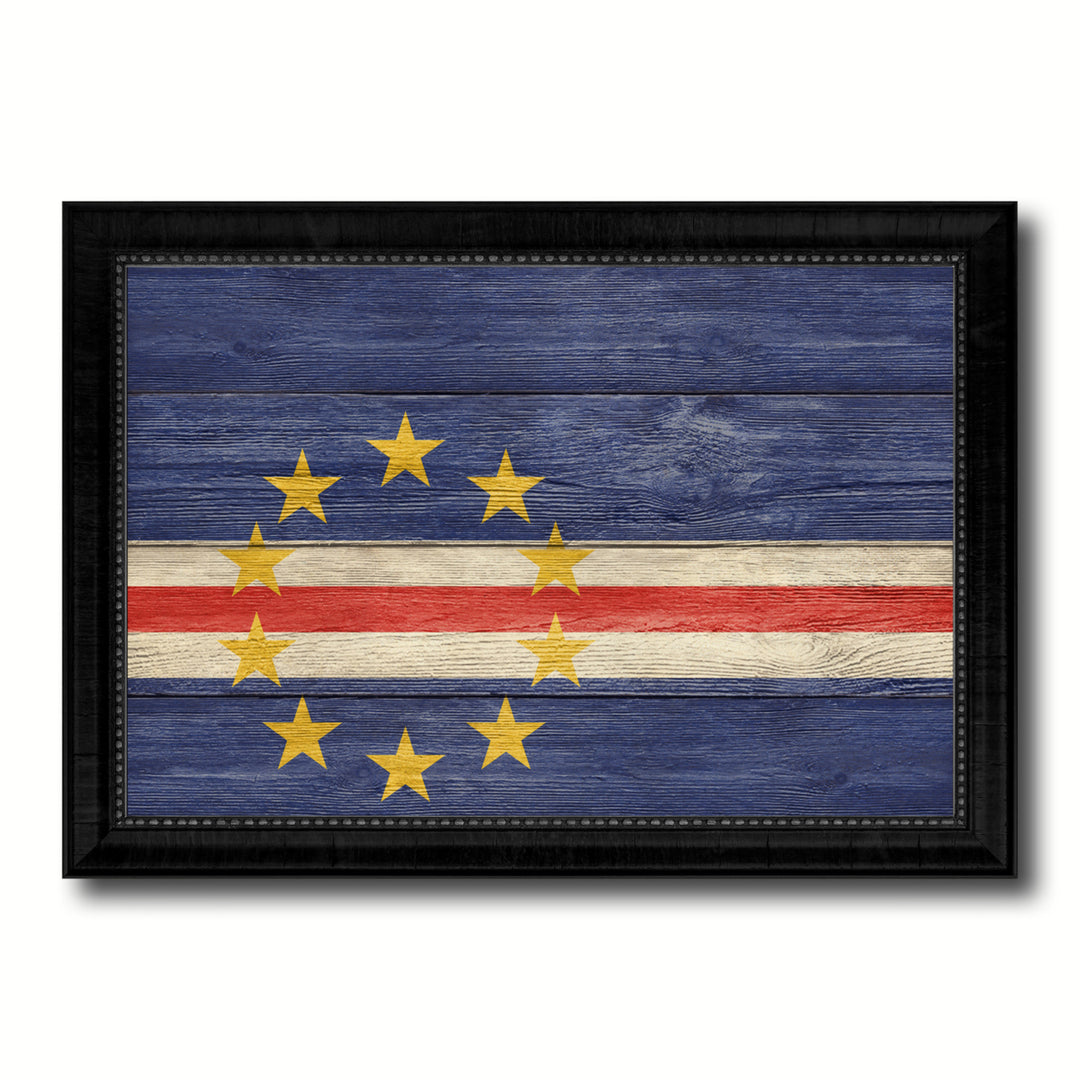 Cape Verde Country Flag Texture Canvas Print with Picture Frame  Wall Art Gift Ideas Image 1