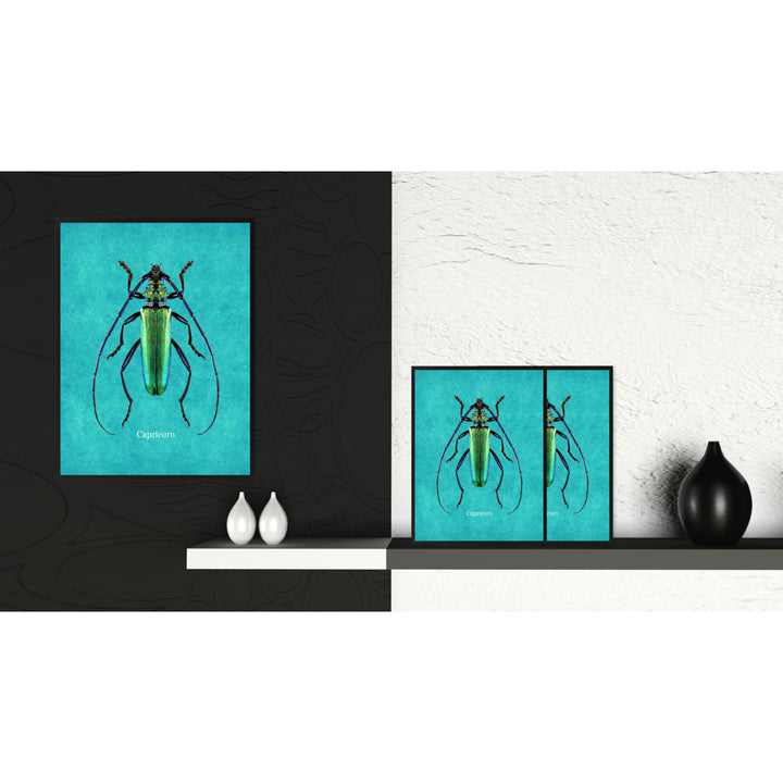 Capricorn Aqua Canvas Print with Picture Frames  Wall Art Gifts Image 2