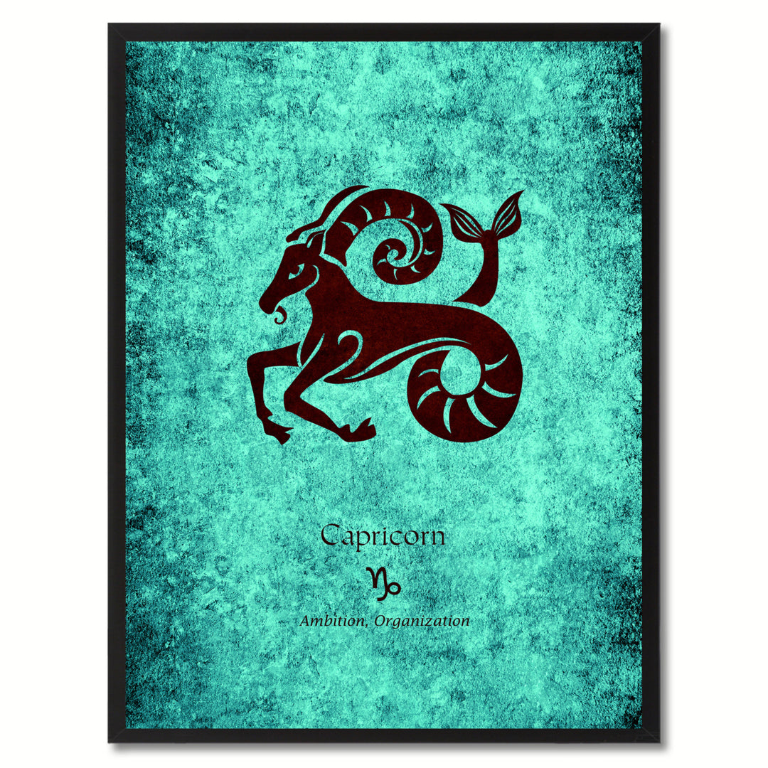 Capricorn Horoscope Astrology Canvas Print with Picture Frame  Wall Art Gift Image 1