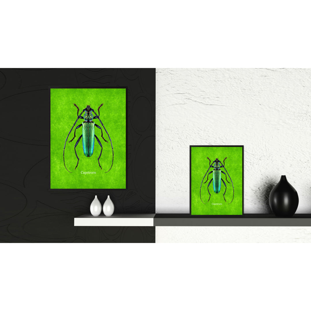 Capricorn Green Canvas Print with Picture Frames  Wall Art Gifts Image 2