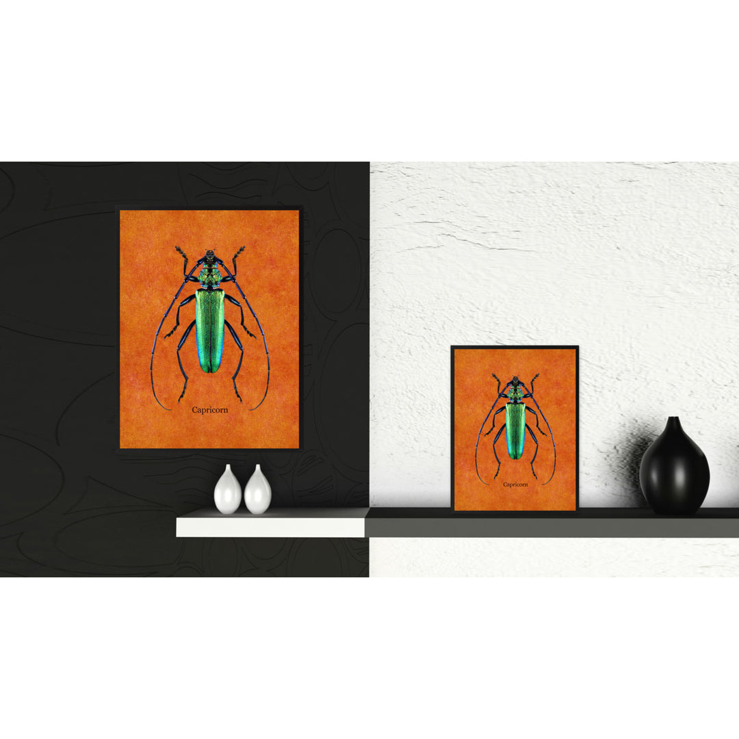 Capricorn Orange Canvas Print with Picture Frames  Wall Art Gifts Image 2
