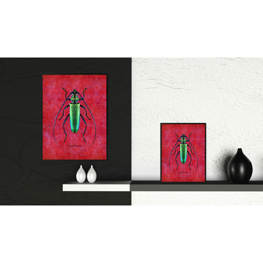 Capricorn Red Canvas Print with Picture Frames  Wall Art Gifts Image 2