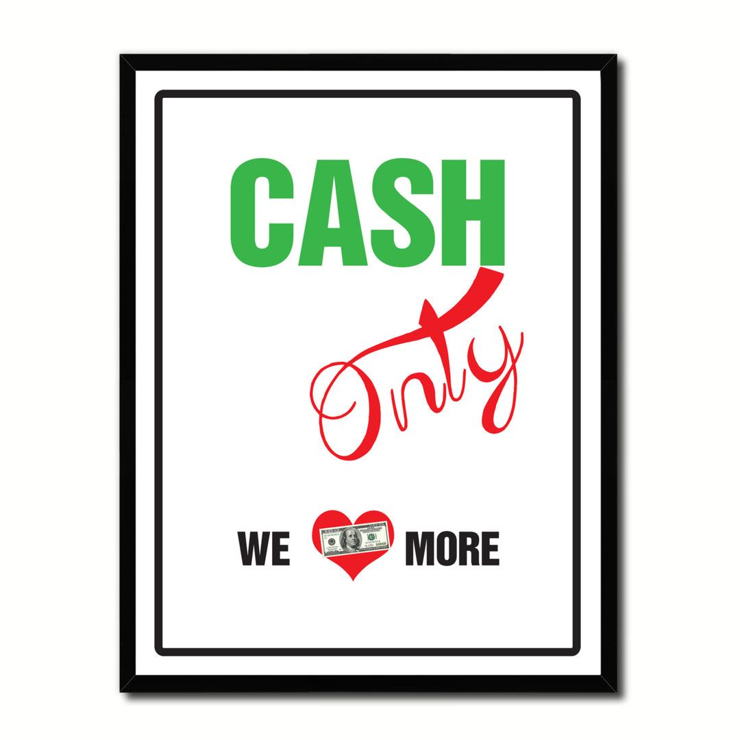 Cash Only Business Sign Gift Ideas Wall Art  Gift Ideas Canvas Pint Image 1