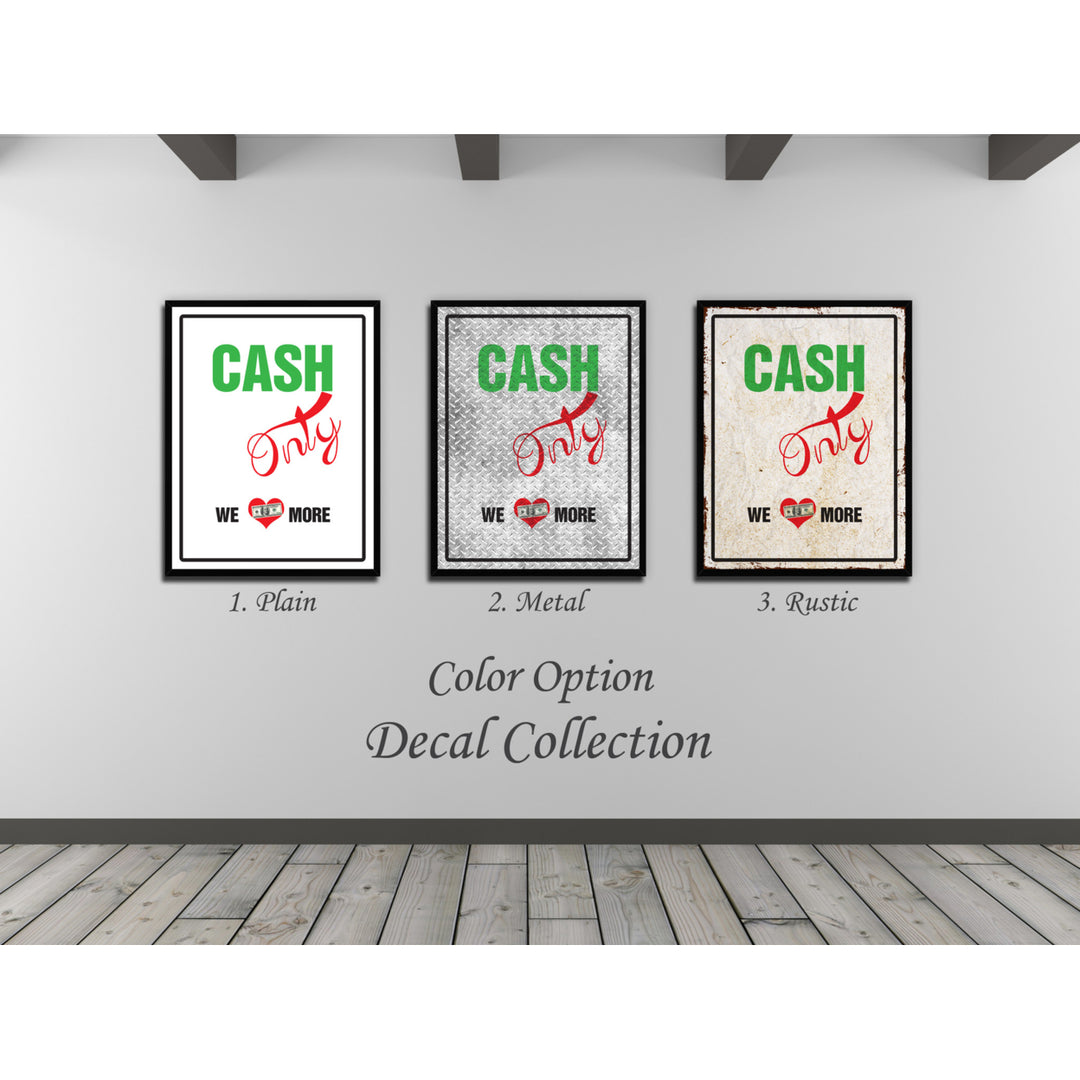 Cash Only Business Sign Gift Ideas Wall Art  Gift Ideas Canvas Pint Image 2