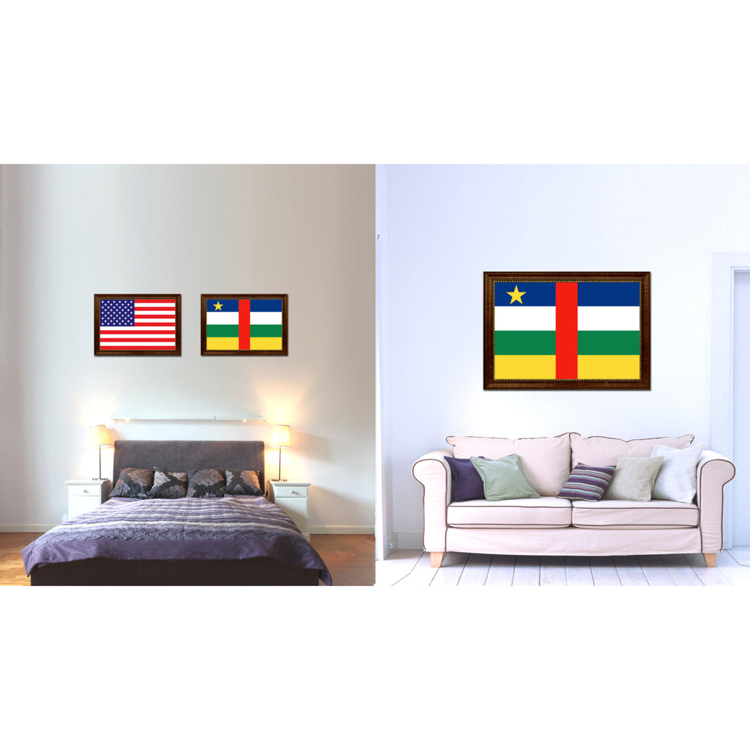 Central African Republic Country Flag Canvas Print with Picture Frame  Gifts Wall Image 2