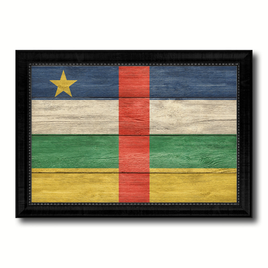 Central African Republic Country Flag Texture Canvas Print with Picture Frame  Wall Art Gift Ideas Image 1