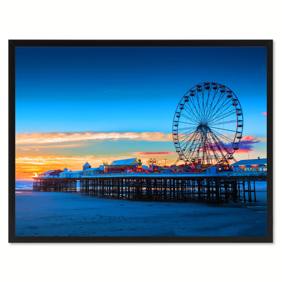Central Pier and Ferris Wheel Landscape Photo Canvas Print Pictures Frames  Wall Art Gifts Image 1