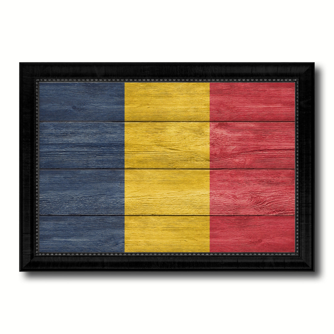 Chad Country Flag Texture Canvas Print with Picture Frame  Wall Art Gift Ideas Image 1