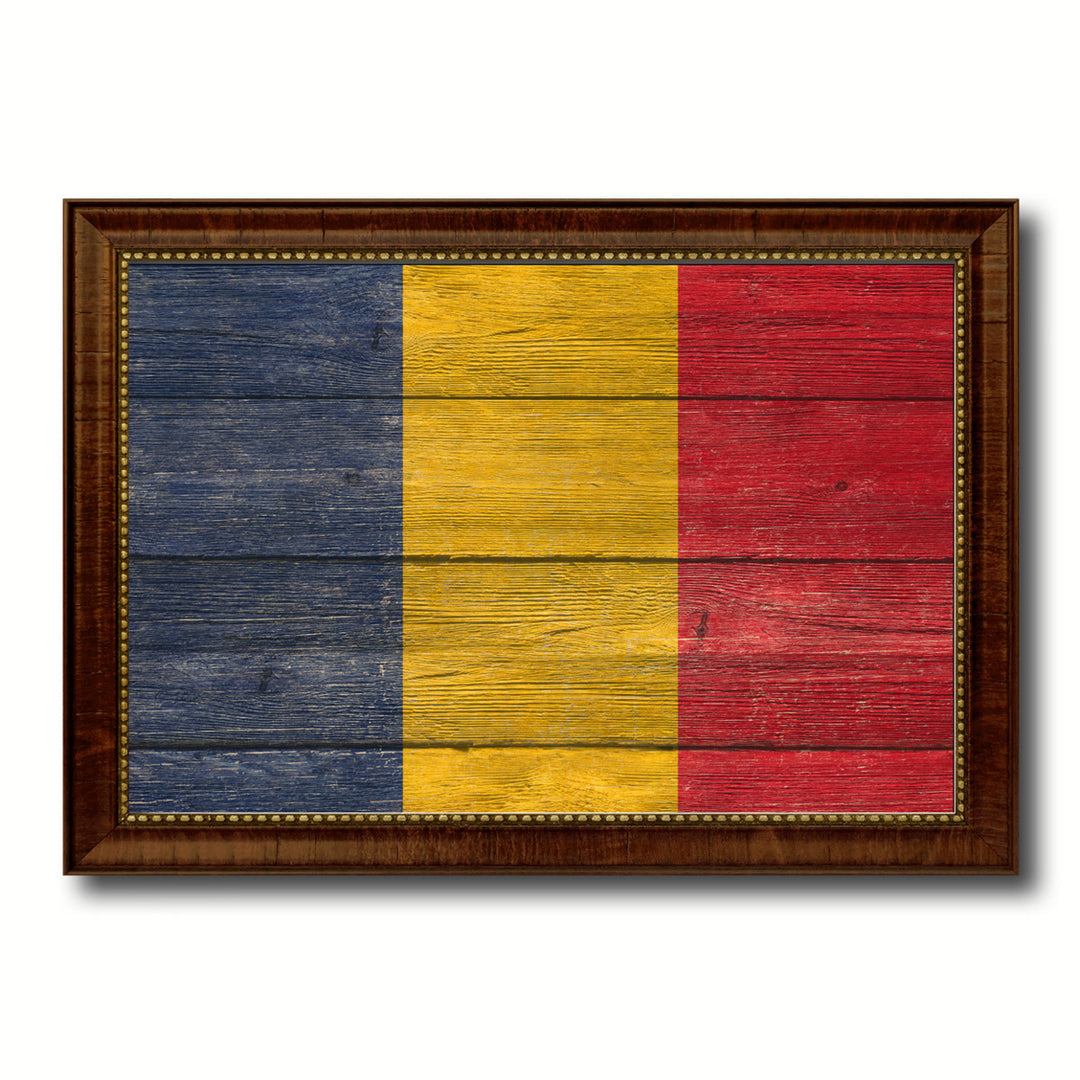 Chad Country Flag Texture Canvas Print with Custom Frame  Gift Ideas Wall Decoration Image 1