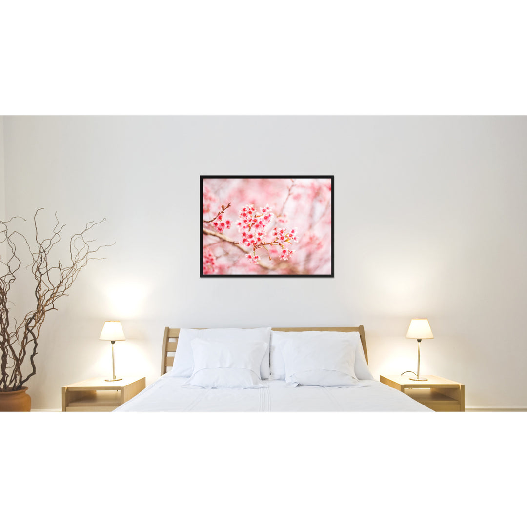 Cherry Blossom Flower Framed Canvas Print  Wall Art Image 2