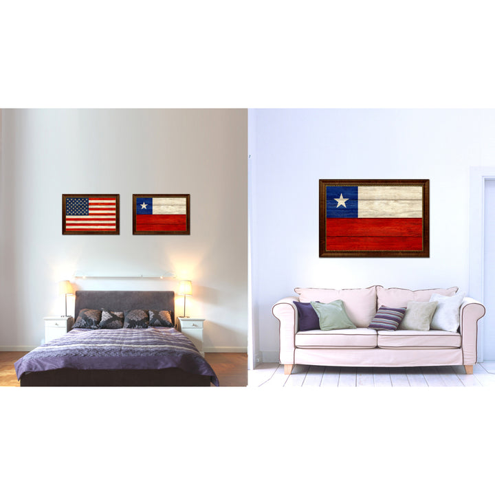 Chile Country Flag Texture Canvas Print with Custom Frame  Gift Ideas Wall Decoration Image 2