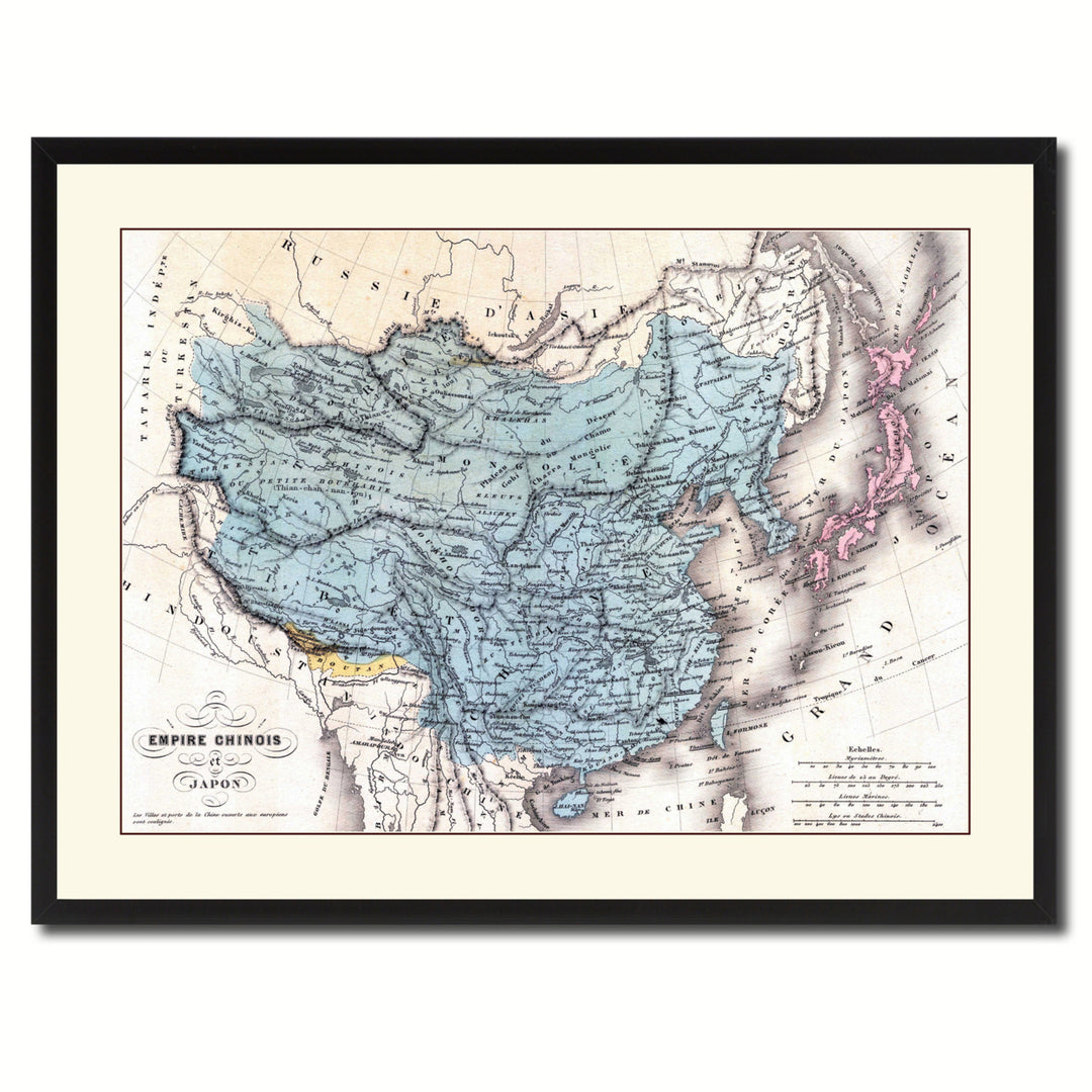 China Japan Korea Vintage Antique Map Wall Art  Gift Ideas Canvas Print Custom Picture Frame Image 3