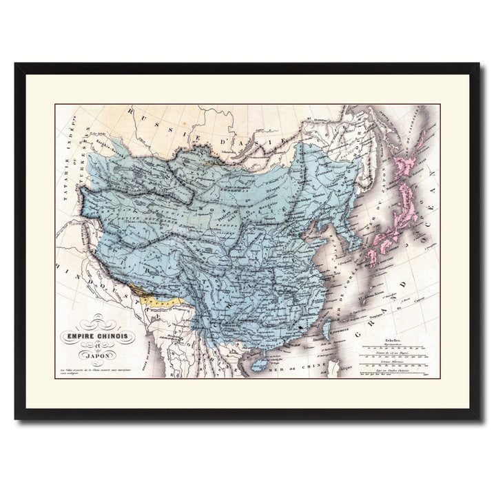 China Japan Korea Vintage Antique Map Wall Art  Gift Ideas Canvas Print Custom Picture Frame Image 3