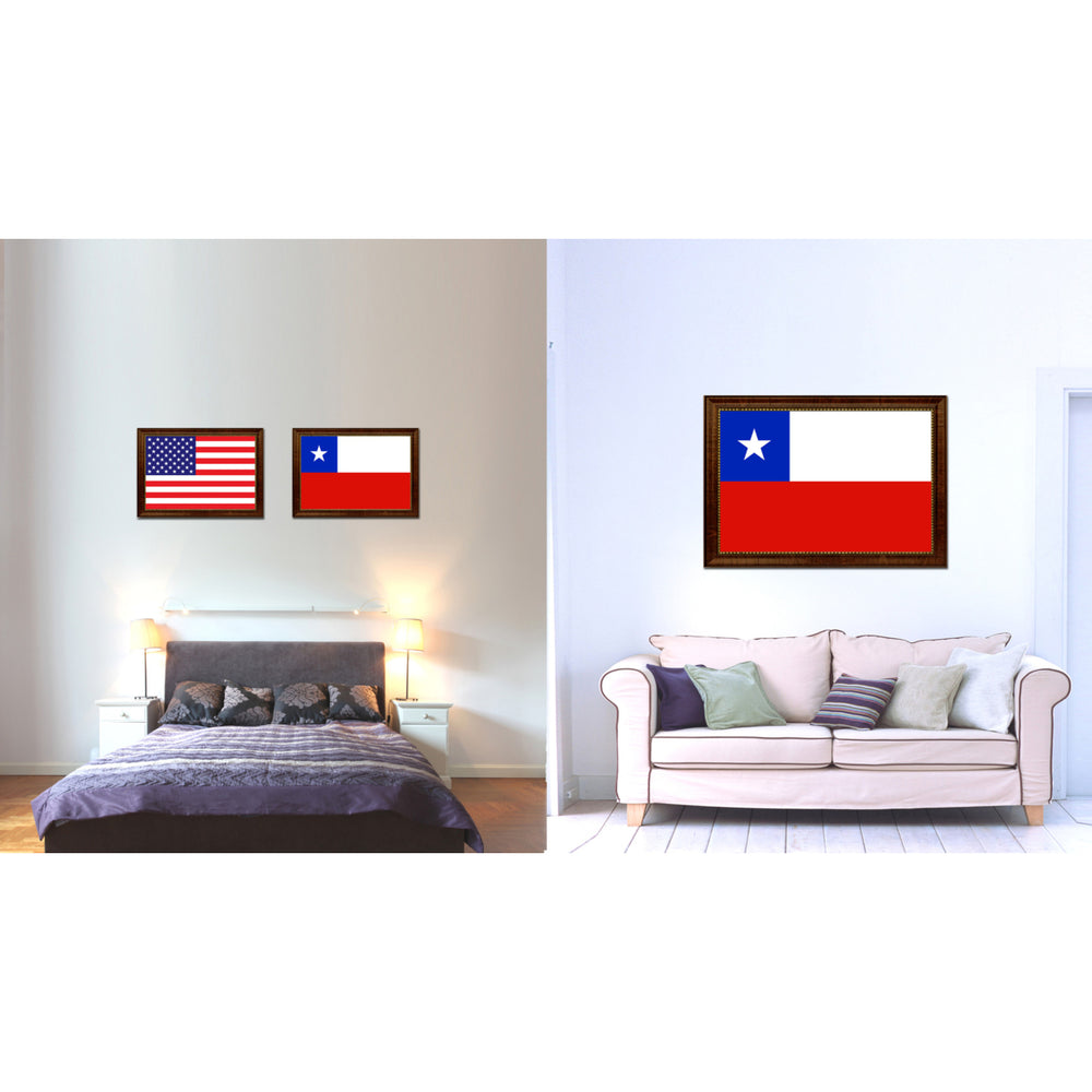 Chile Country Flag Canvas Print with Picture Frame  Gifts Wall Image 2