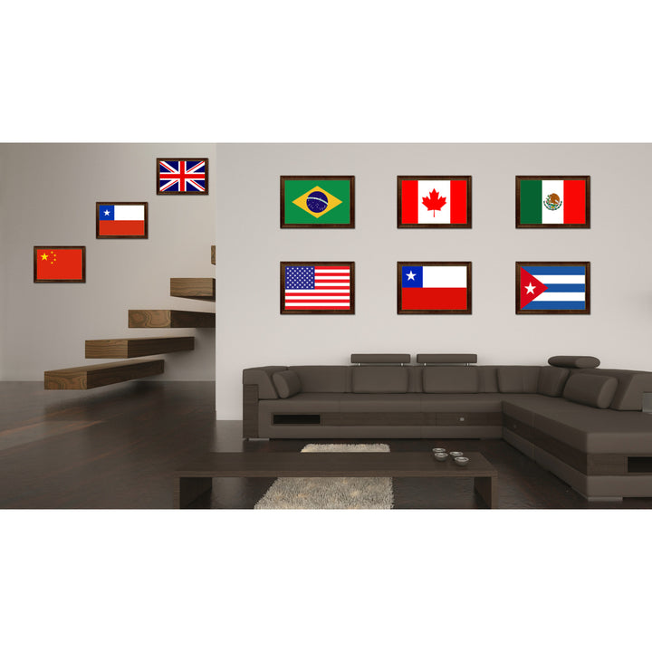 Chile Country Flag Canvas Print with Picture Frame  Gifts Wall Image 3