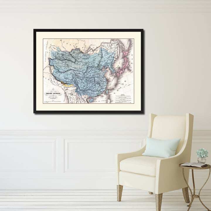 China Japan Korea Vintage Antique Map Wall Art  Gift Ideas Canvas Print Custom Picture Frame Image 5