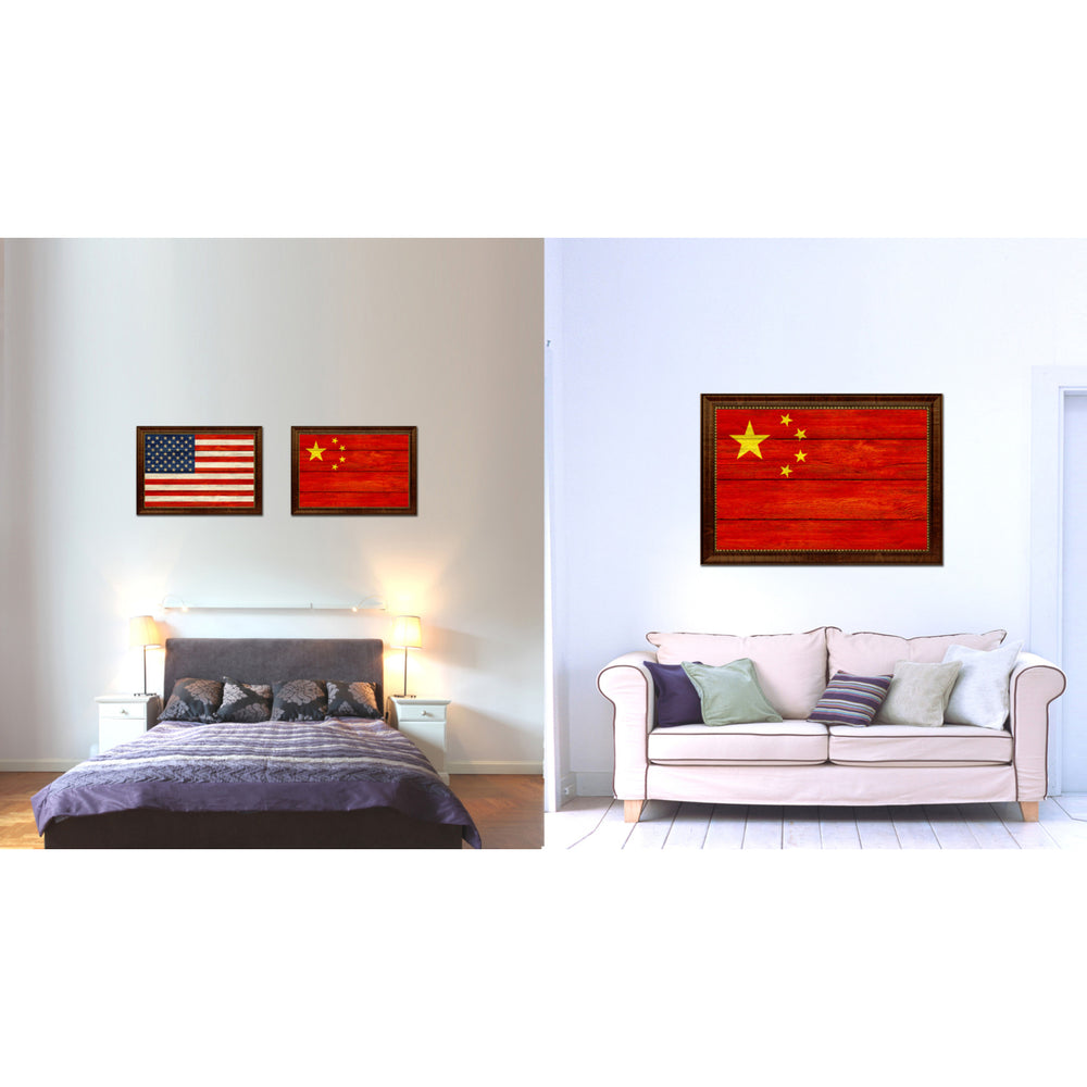 China Country Flag Texture Canvas Print with Custom Frame  Gift Ideas Wall Decoration Image 2