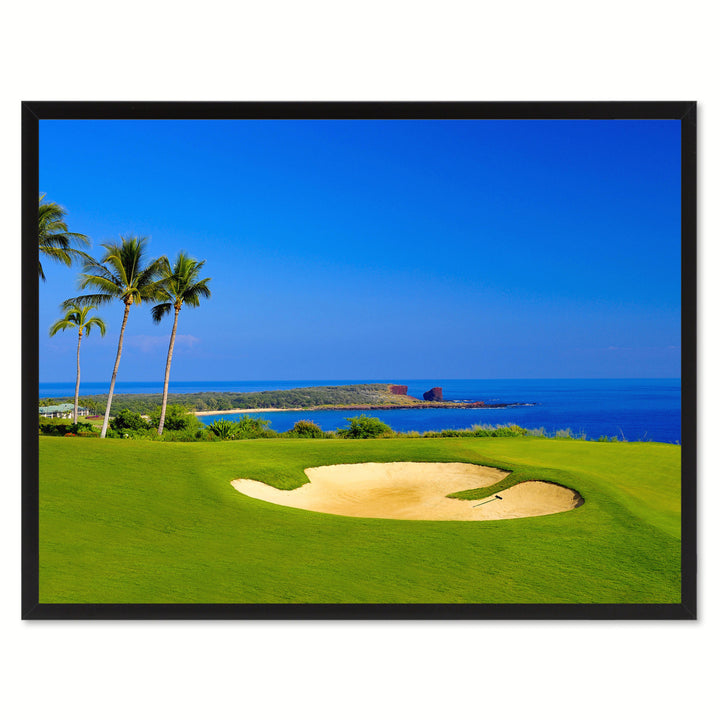 Coastal Golf Course Photo Canvas Print Pictures Frames  Wall Art Gifts Image 1