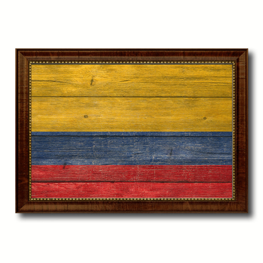 Colombia Country Flag Texture Canvas Print with Custom Frame  Gift Ideas Wall Decoration Image 1