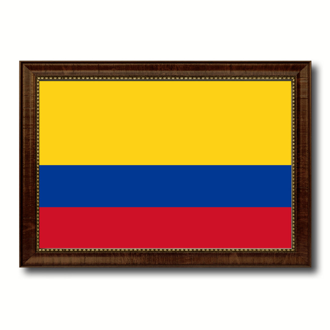 Colombia Country Flag Canvas Print with Picture Frame  Gifts Wall Image 1