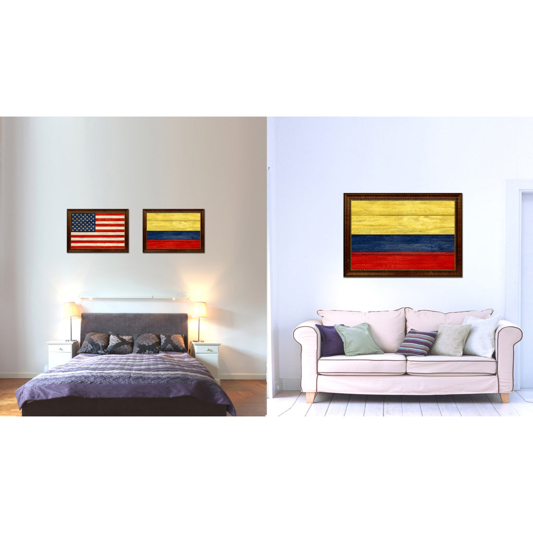 Colombia Country Flag Texture Canvas Print with Custom Frame  Gift Ideas Wall Decoration Image 2
