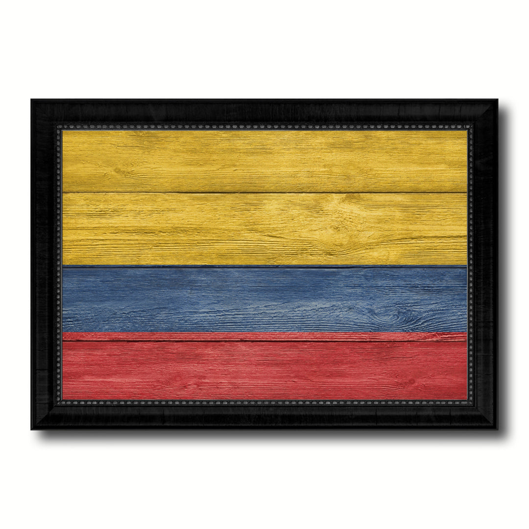 Colombia Country Flag Texture Canvas Print with Picture Frame  Wall Art Gift Ideas Image 1