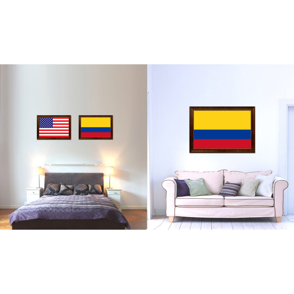 Colombia Country Flag Canvas Print with Picture Frame  Gifts Wall Image 2