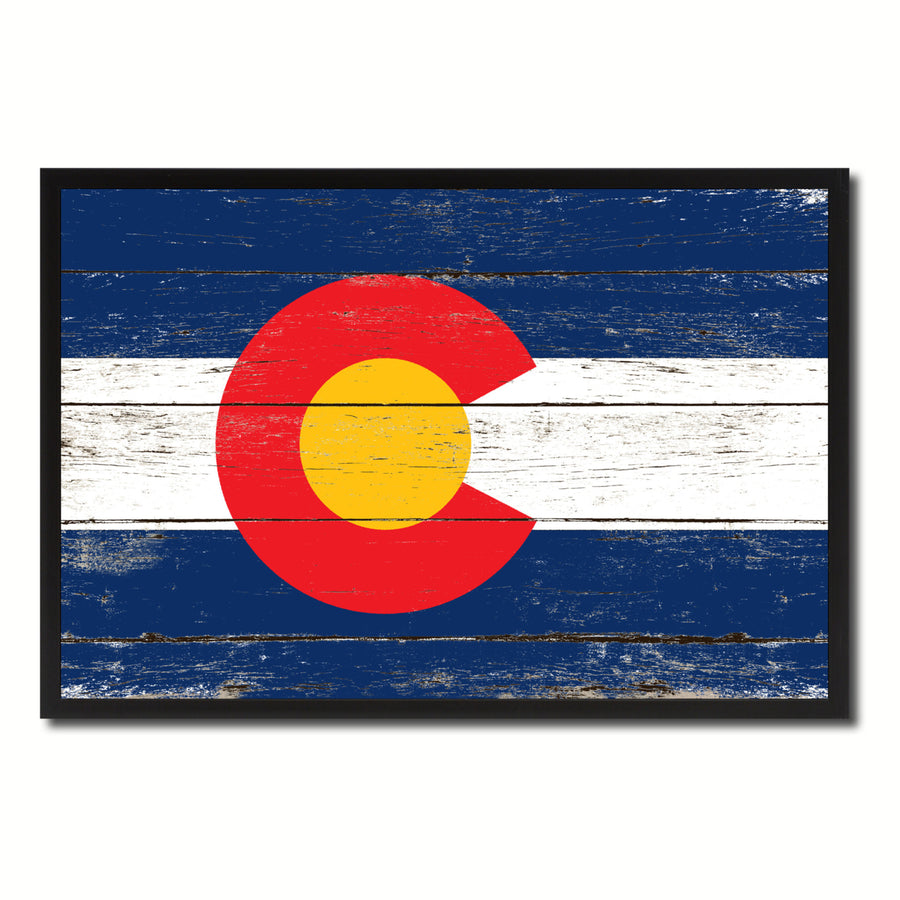 Colorado State Flag Canvas Print with Picture Frame Gift Ideas  Wall Art Decoration 8406 Image 1