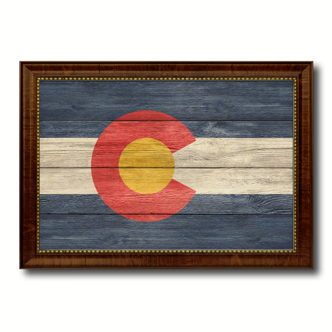 Colorado State Texture Flag Canvas Print with Picture Frame Gift Ideas  Wall Art Decoration 6068 Image 1