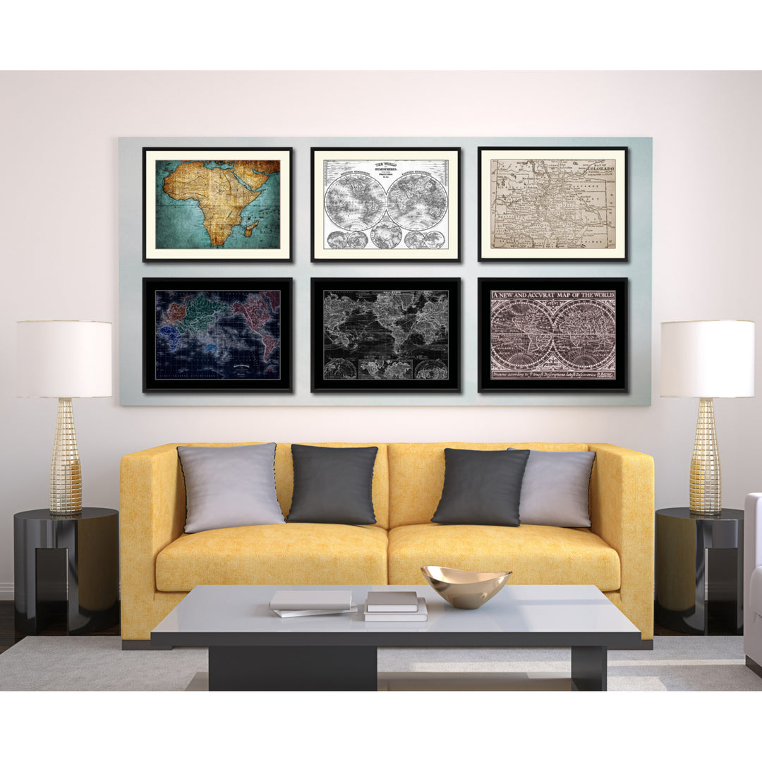 Colorado Vintage Sepia Map Canvas Print with Picture Frame Gifts  Wall Art Decoration Image 5