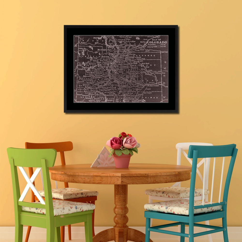 Colorado Vintage Vivid Sepia Map Canvas Print with Picture Frame  Wall Art Gift Ideas Image 2