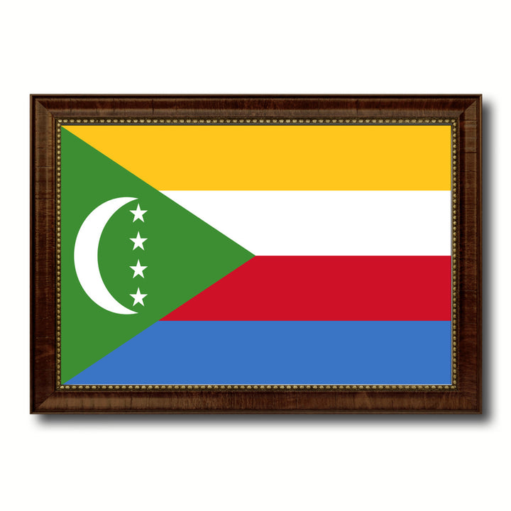 Comoros Country Flag Canvas Print with Picture Frame  Gifts Wall Image 1